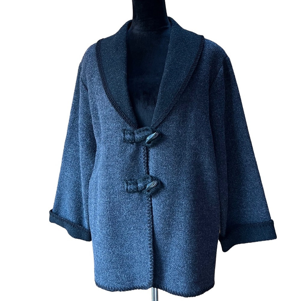 Women’s‎ wool cardigan Charcoal Gray Toggle goblincore cottagecore MP
